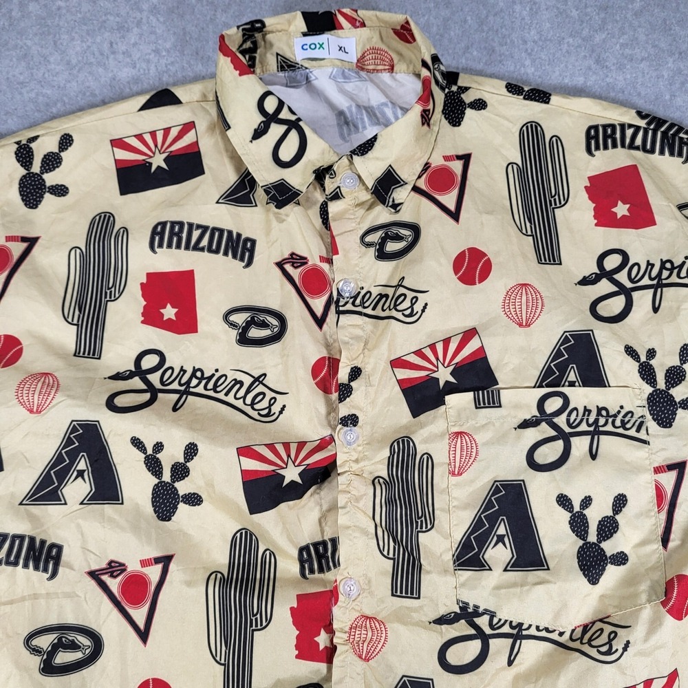Arizona Diamondbacks Serpientes Tan Button Up Mens XL Stadium Giveaway SGA